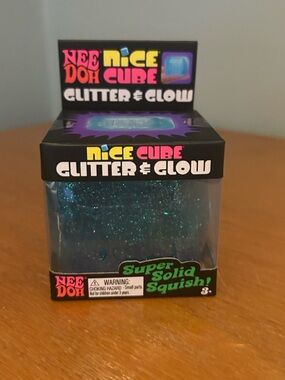 Nice Cube Glitter & Glow Blue Super Solid Squish Toy